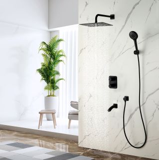 Душевой комплект Lemark Bronx LM3742BL с термостатом чёрный